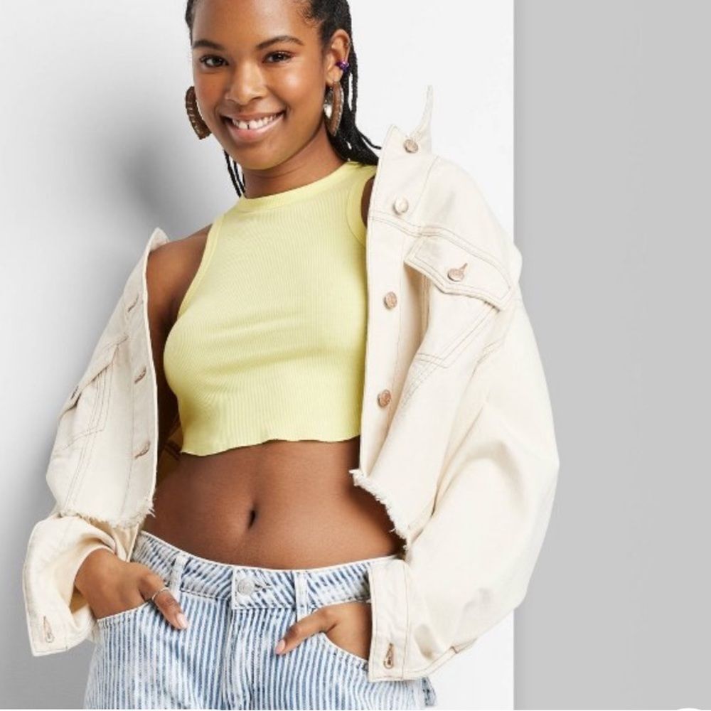 Target Wild Fable Yellow Crop Top - Picture 2 of 3